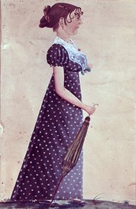 Lány zöld esernyős, 1835 körül